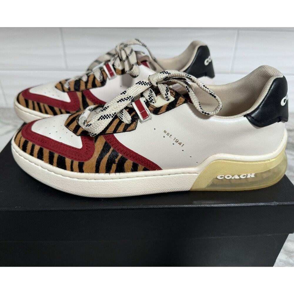 Coach Citysole Tan Black Court Sneakers Tennis Shoes Size 8 B EUC - Picture 2 of 13